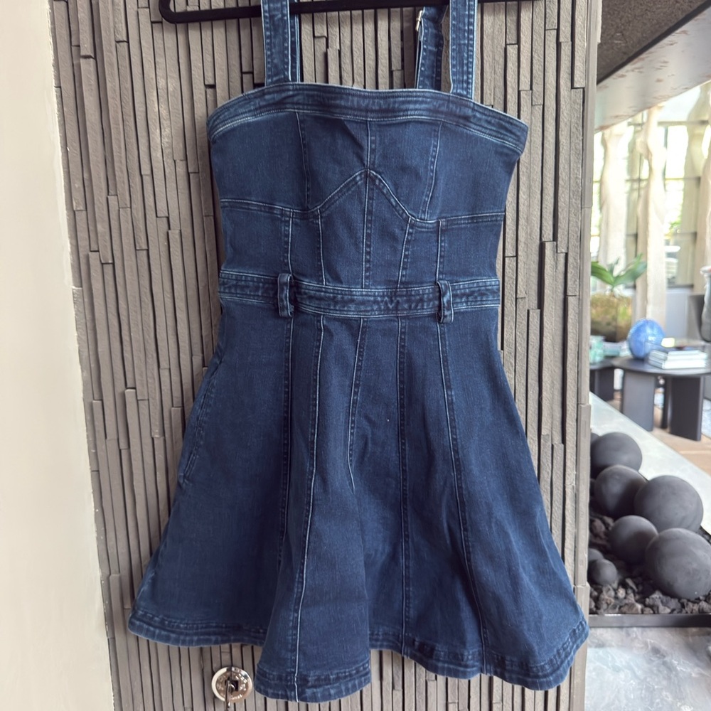 Free People Dark Blue Denim Mini Dress